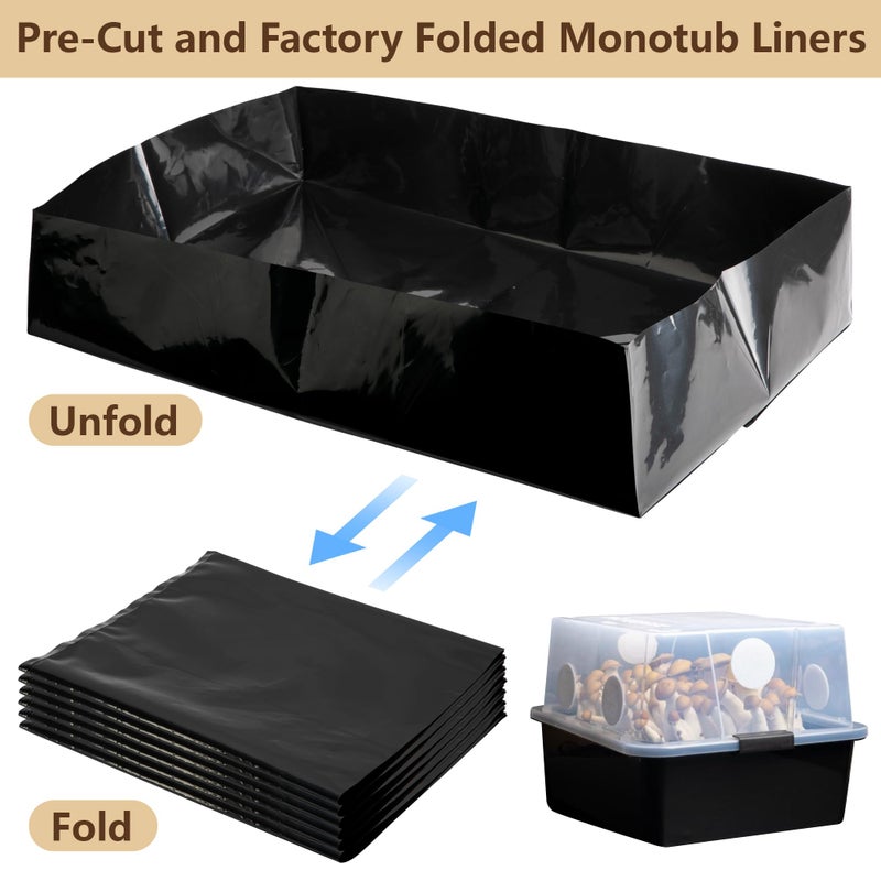 Adnee 6 Pcs Mushroom Monotub Liners-19"" x 13"" x 4"" Monotub Liner Fit Up to 66 Quart Monotub-Monotub Plastic Liners for Mushroom Growing Supplies Liner Replacement - Image 4